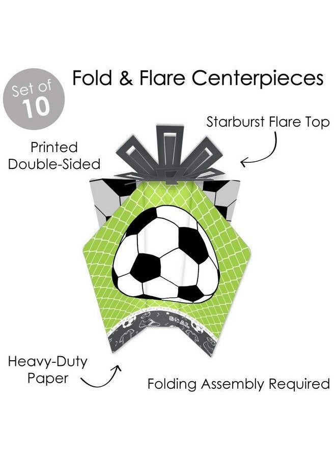 Big Dot of Happiness Goaal Soccer Table Decorations Baby Shower Or Birthday Party Fold And Flare Centerpieces 10 Count  - Image 4