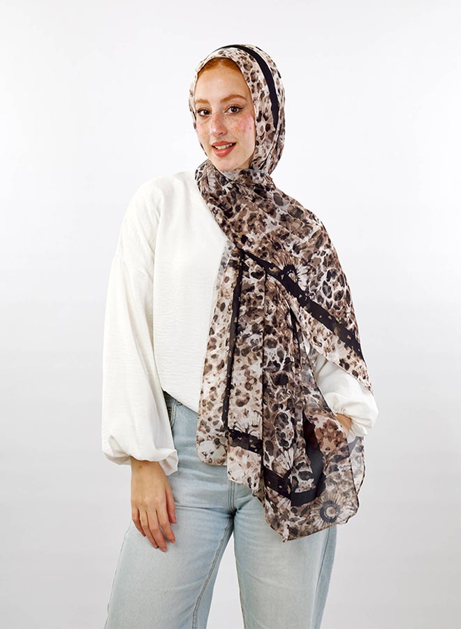Tie Shop Tie Shop - Tiger Stripes Scarf - Beige - Brown For Women