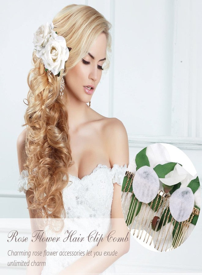 Waydress 12 Pieces Rose Flower Hair Clip Rose Brooch Floral Clips Mexican Flower Hair Pins Accessories for Women Mother's Day Gifts Flamenco Dancer Bridal Wedding Party Supplies - Image 3