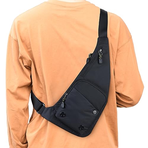 Peicees Small Sling Bag For Men Waterproof Crossbody Bag Man Purse Slim Chest Backpack Shoulder Bag For Travel Hiking - Image 1