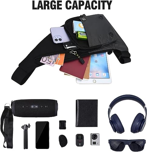 Peicees Small Sling Bag For Men Waterproof Crossbody Bag Man Purse Slim Chest Backpack Shoulder Bag For Travel Hiking - Image 4