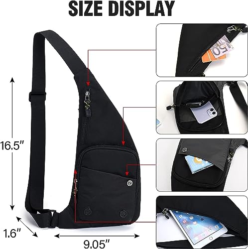 Peicees Small Sling Bag For Men Waterproof Crossbody Bag Man Purse Slim Chest Backpack Shoulder Bag For Travel Hiking - Image 3