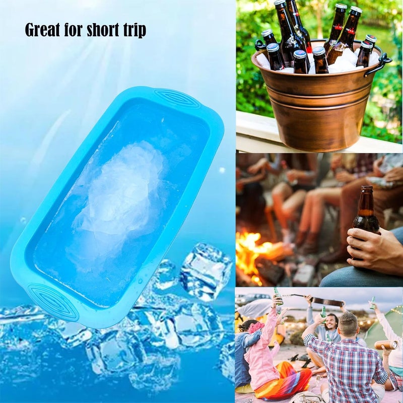 3PCS Ice Cube Mold Oversized Silicone Ice Crate Efficient Freezing Ice Bath Large Ice Cube Mold Ice Bucket Ice Block Mold - Image 5
