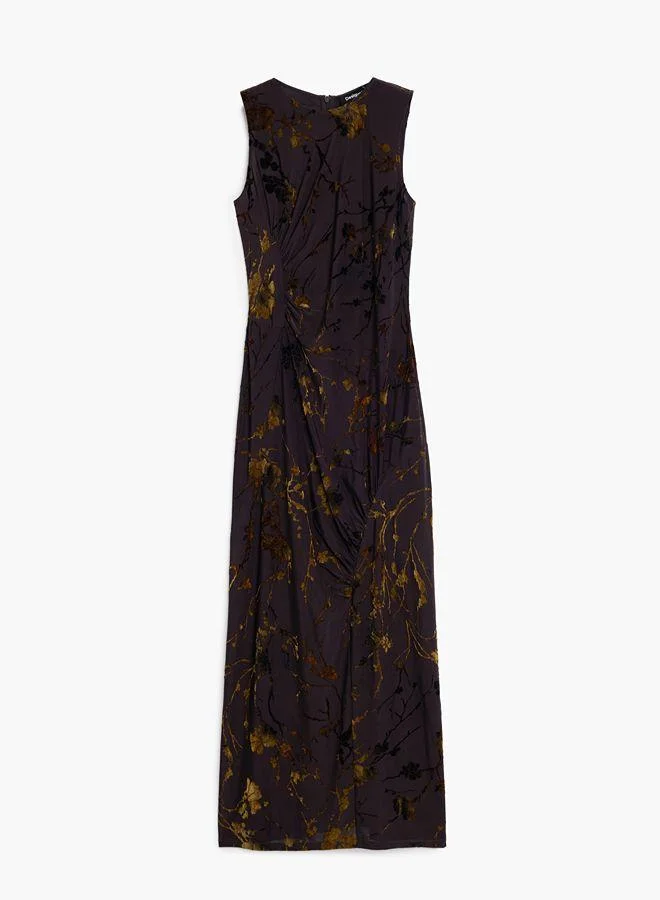 Desigual Multicolour Flocked midi dress for Women | Best Price UAE