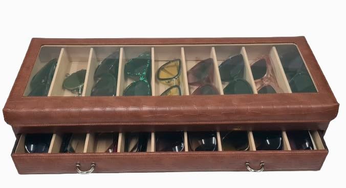 essart Faux Leather Luxury Sunglass Storage Case Premium Leather Eyewear Organizer Box Elegant Protective Case for Men & Women Sunglasses luxury chashma box - Image 2