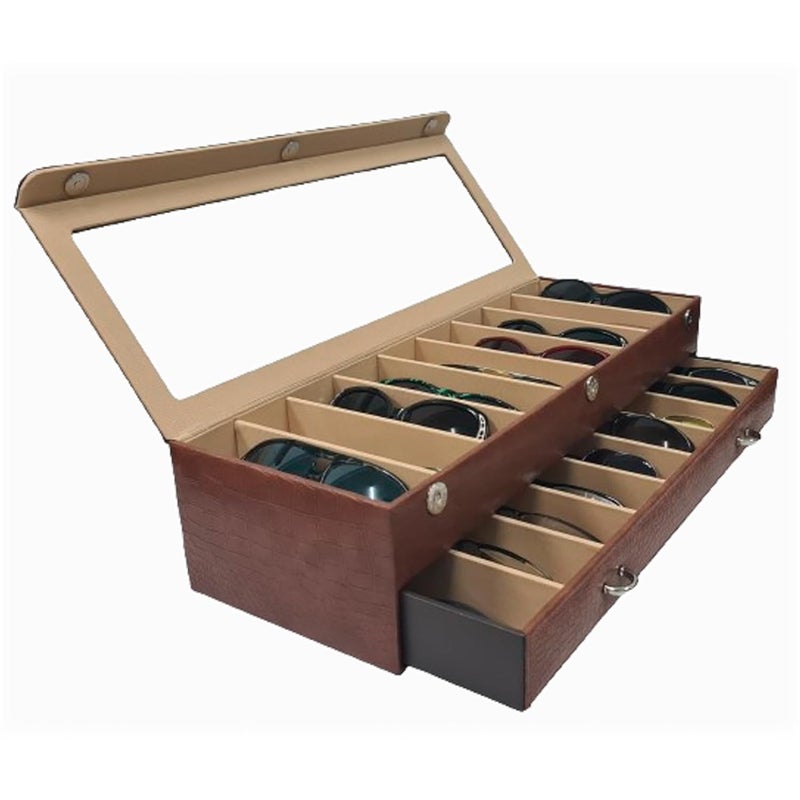 essart Faux Leather Luxury Sunglass Storage Case Premium Leather Eyewear Organizer Box Elegant Protective Case for Men & Women Sunglasses luxury chashma box - Image 3