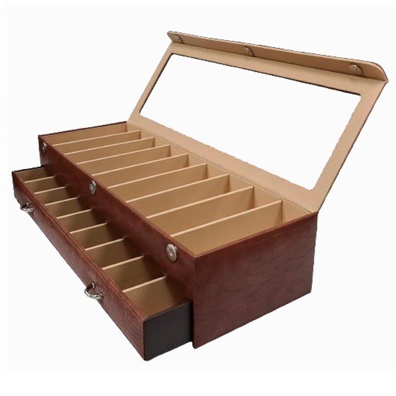 essart Faux Leather Luxury Sunglass Storage Case Premium Leather Eyewear Organizer Box Elegant Protective Case for Men & Women Sunglasses luxury chashma box - Image 5