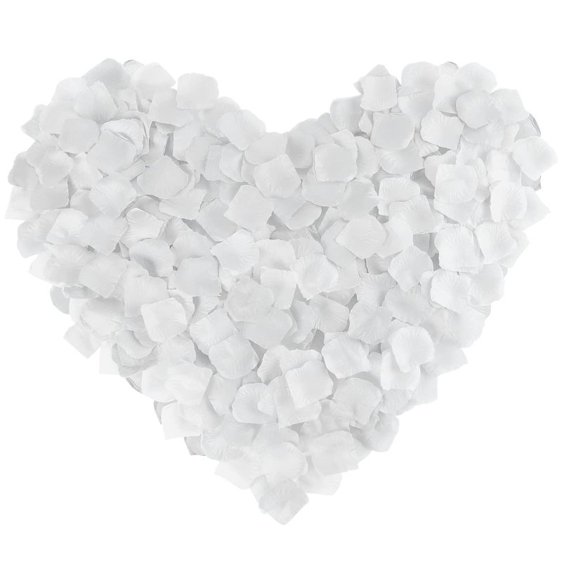 Neo LOONS 1000 Pcs Artificial Silk Rose Petals Decoration Wedding Party Color White - Image 1