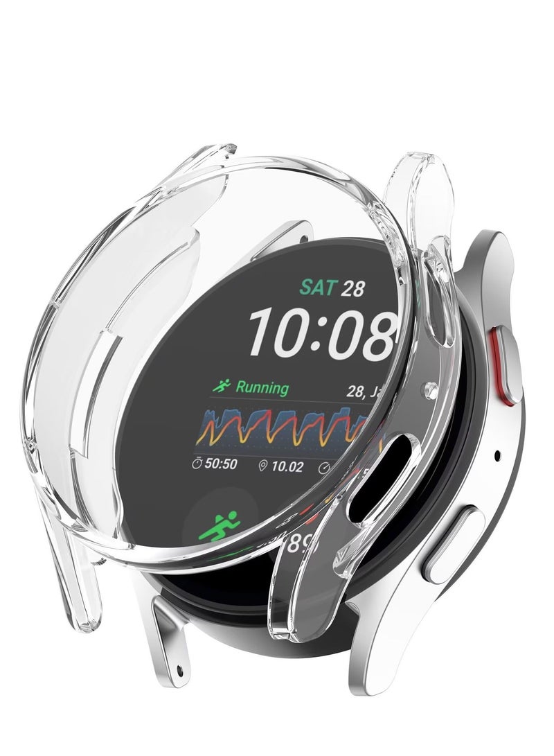 Case Compatible with Samsung Galaxy Watch 7 44mm Slim and Soft TPU Anti-Fall Anti-Scratch Watch Protective Cover (Transparent) - Image 1