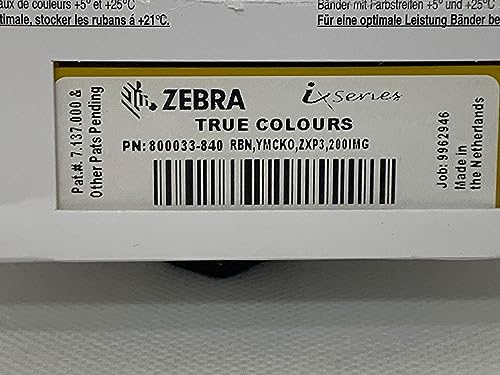 Zebra Technologies شريط الألوان IX Series من ZEBRA Technologies 800033-840 لطابعة بطاقات ZXP3 - Image 3