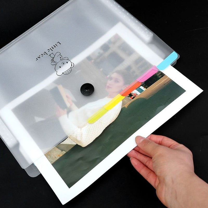 8 Grids Layer Wallet File Folder Index Tab Paper Bill Invoice Receipt Storage Bag Office Organizer Case - Image 3