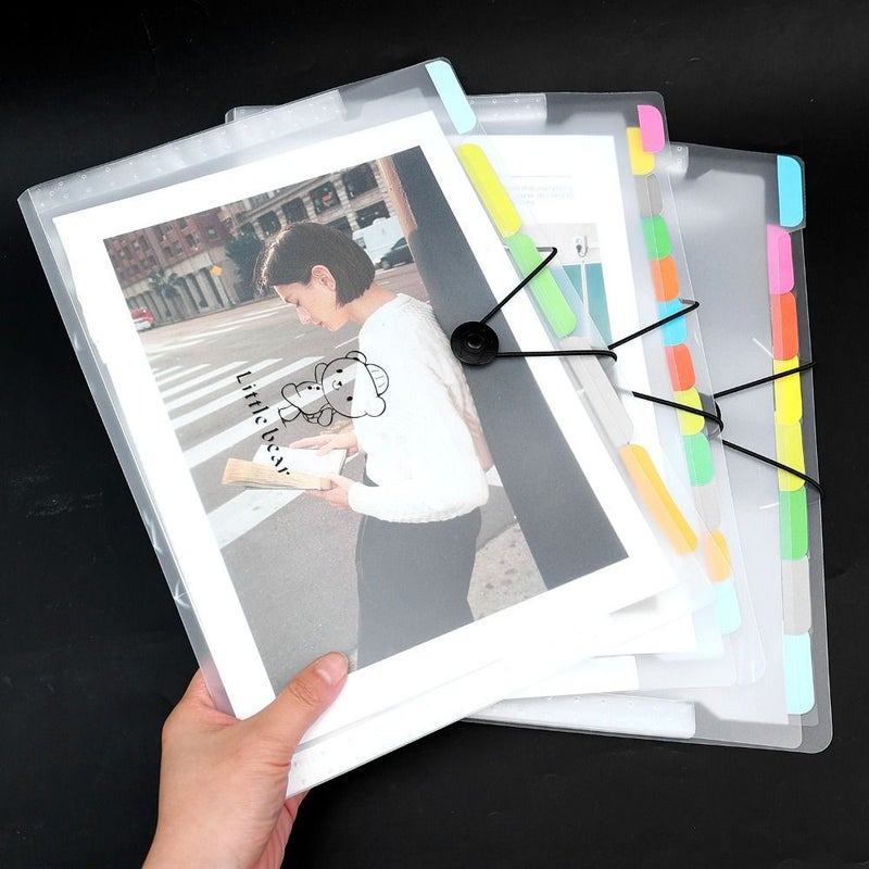 8 Grids Layer Wallet File Folder Index Tab Paper Bill Invoice Receipt Storage Bag Office Organizer Case - Image 4