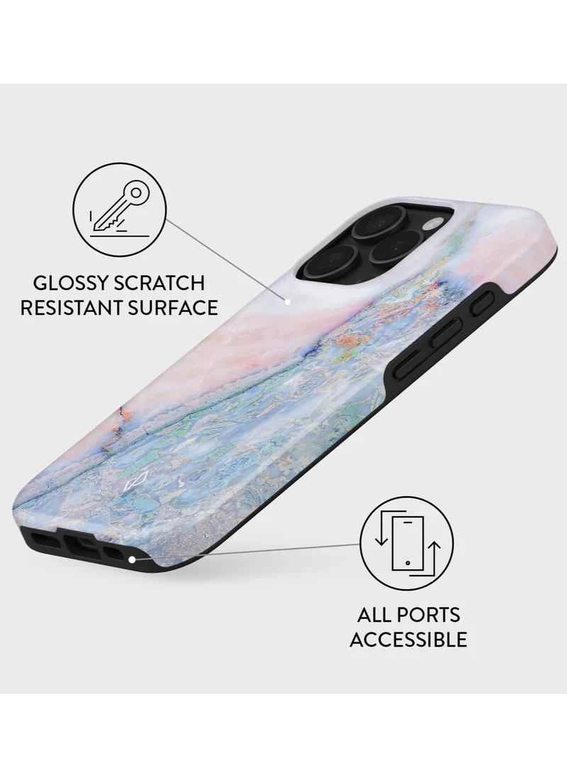 بورجا جراب فاخر من طبقتين بتصميم رخامي لهاتف iPhone 16 Pro Max: حماية مستقبلية مزدوجة الطبقات مع لمسة نهائية ثلاثية الأبعاد مذهلة وحواف مقاومة للصدمات وقبضة محسنة للأناقة والسلامة القصوى