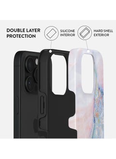 BURGA Premium iPhone 16 Pro Max marble design 2-Layer Case: Futuristic Dual-Layer Protection with a Stunning Holographic Finish, Shock-Resistant Edges, and Enhanced Grip for Ultimate Style and Safety  - Image 3
