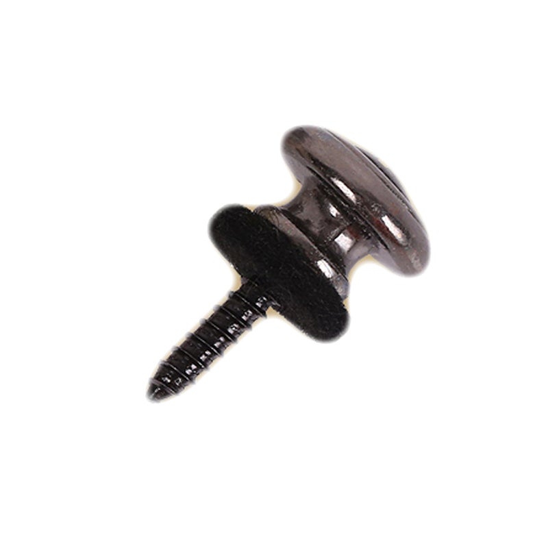 Kasteco 6 Pieces Mushrooms Head Guitar Strap Buttons Strap Locks Chrome (Black) - Image 3
