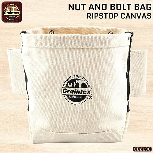 Graintex CB1136 Canvas Nut and Bolt Bag, 3 pockets - Image 2