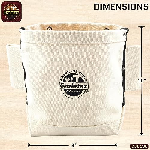 Graintex CB1136 Canvas Nut and Bolt Bag, 3 pockets - Image 4