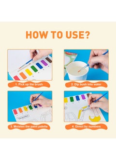 YPlus YPLUS Toddler Watercolor Coloring Book, Watercolor Painting Paper for Kids Ages 1-3, 2-4, Magic Book, Craft Gift for Drawing - Dinosaur  - Image 3