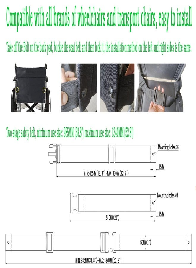 ComsenMed Seat Belt for Transport Chair and Wheelchair (HD Bariatric Wheelchair), Universal 52"Seat Belt, Economical, Adults and Kids, WCABELT Safety Belt,STDS850-PB,16-6797EA, Wheelchair Parts(1Ea, Black) - Image 3