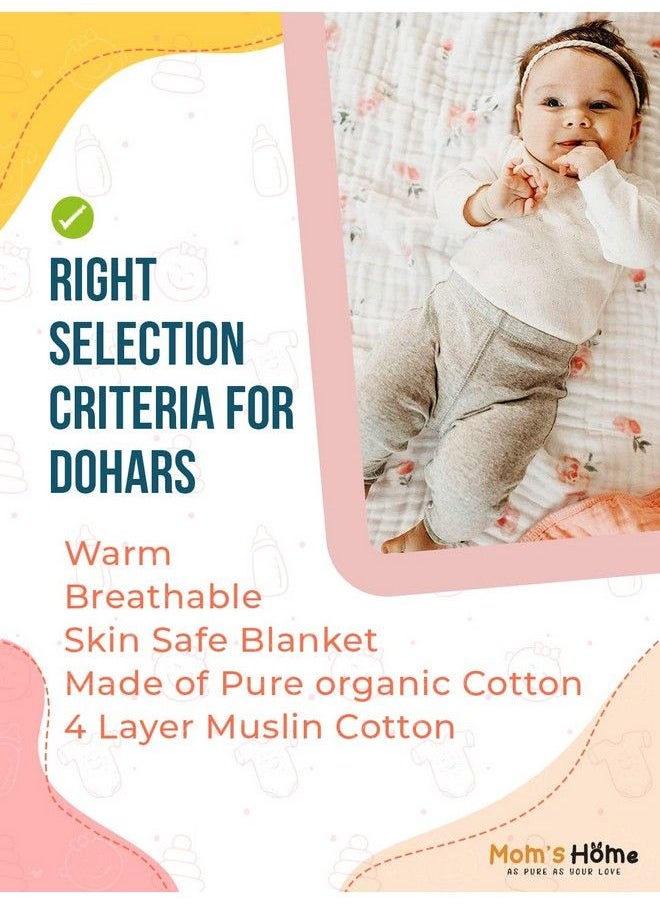 MOM'S HOME Organic Cotton Baby Muslin 6 Layer Blanket0 3 Year 100X100 Cm Rainbow Lightweight (Multicolor)  - Image 5