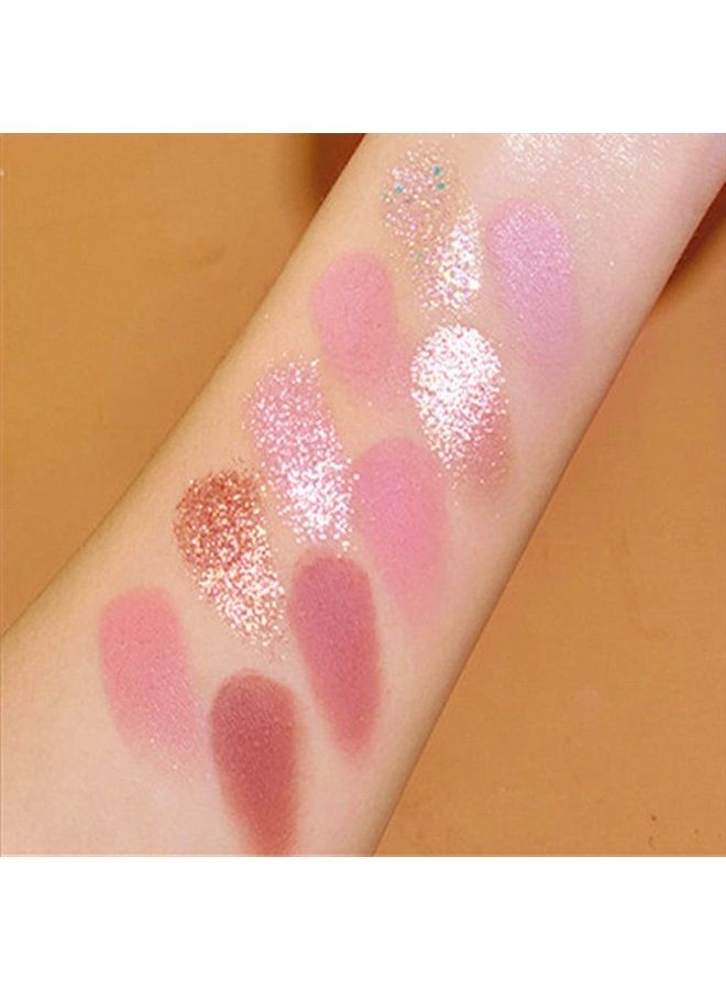 Go Ho 10 Colors Eyeshadow Palette,Matte&Glitter Eyeshadow Makeup,Pink Eye Black Pink Eyeshadow Shades,Naturing-Looking,High Pigment Waterproof Eye Shadow Palette,03 - Image 3