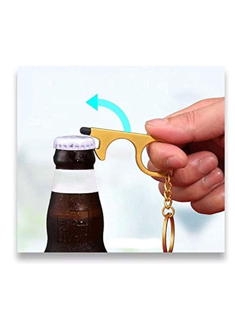 Y&D No-Touch Door Opener Tool Kit, 3 Pack Portable Extra Tips contactless Silicone Antimicrobial Antiviral Zinc Copper Alloy Key Chain for Public Outdoor Shared Surfaces and Screens - Image 2