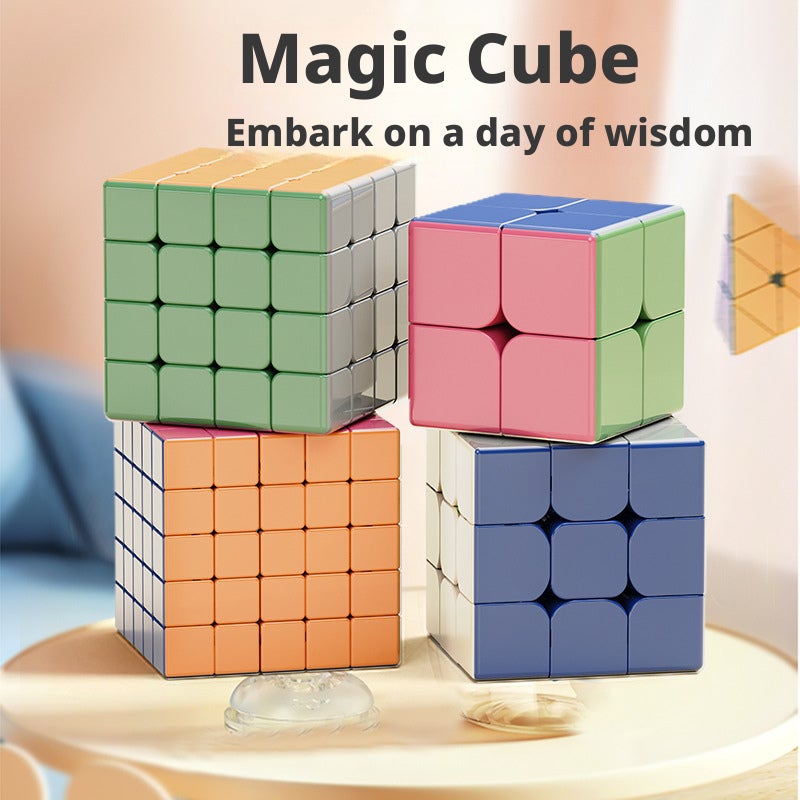 Kids Morandi Magic Cube 2x2 3x3 4x4 5x5 Pyramid Brain Teaser Educational Toy - Image 1