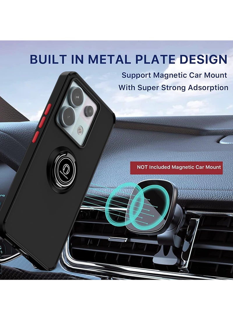 Case For Xiaomi Redmi Note 13 Pro 5G Rotational Metal Ring Grip Kickstand Cover Magnetic Car Mount Holder Case Shockproof TPU Bumper for Redmi Note 13 Pro 5G  - Image 3