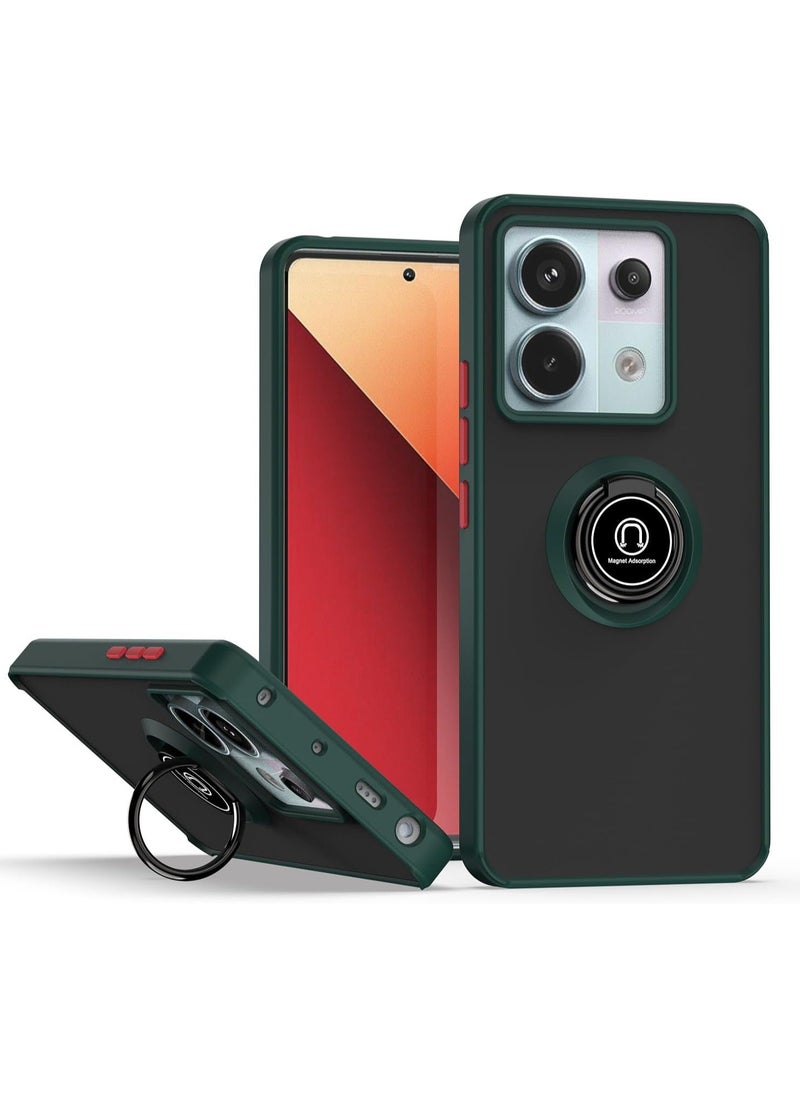 Case For Xiaomi Redmi Note 13 Pro 5G Rotational Metal Ring Grip Kickstand Cover Magnetic Car Mount Holder Case Shockproof TPU Bumper for Redmi Note 13 Pro 5G  - Image 1