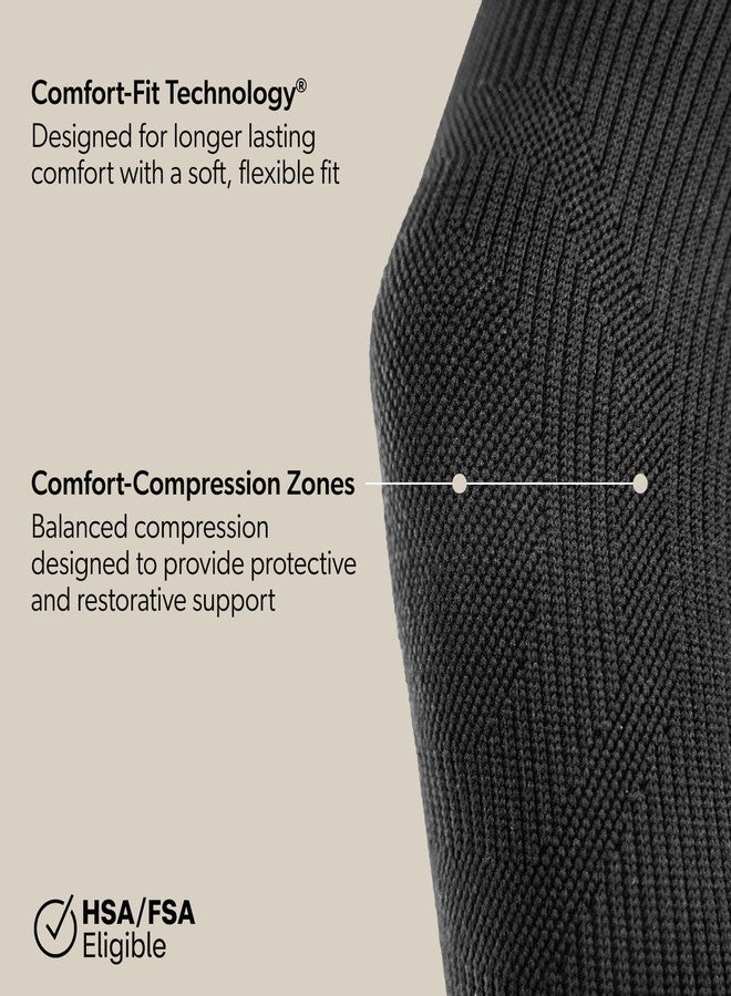 BraceAbility Knee Compression Sleeve for Women and Men - ComfortEase Knee Pain Brace Support for Arthritis, Swelling, Joint Stiffness, Recovery, All-Day Comfort and Relief (M - Black) - Image 4