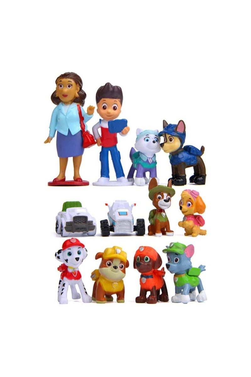 Dog themed action figures for cake decoration and party favors