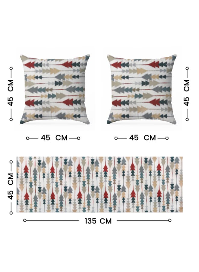  انتكس بيت الستائر طقم إنتكس هوم صوفيا إليجانس من 3 قطع - مفرش طاولة فاخر من الكتان المخملي (45 × 135 سم) وغطائي وسادة (45 × 45 سم) - Image 2