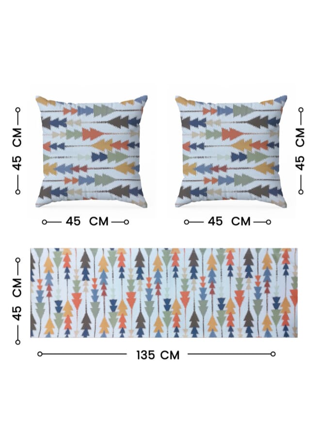  انتكس بيت الستائر طقم إنتكس هوم صوفيا إليجانس من 3 قطع - مفرش طاولة فاخر من الكتان المخملي (45 × 135 سم) وغطائي وسادة (45 × 45 سم) - Image 2