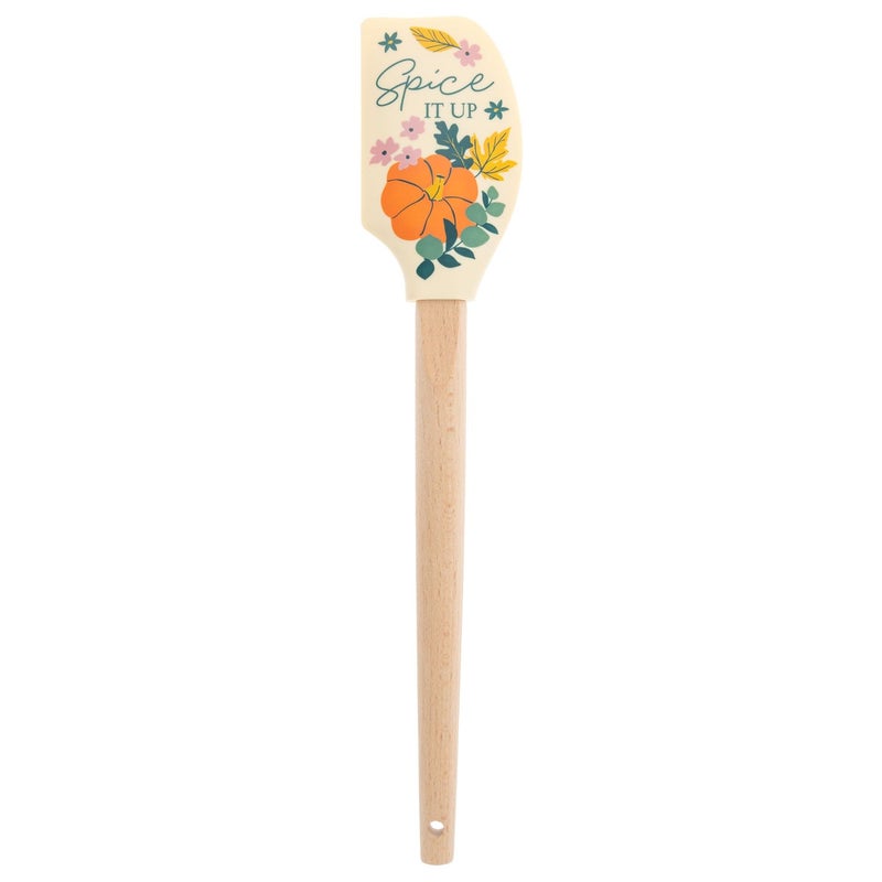Karma, Silicone Spatula with Wood Handle Heat Resistant, Baking, cooking and Mixing Spatulas, Modern Farmhouse Kitchen Dcor, Gift for Chef, Cooks, Housewarming Gift, Pumpkin - Image 3
