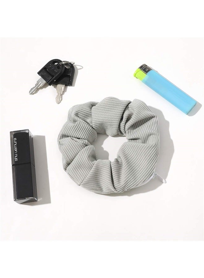 Ivyu Pocket Scrunchies Hair Ties with Hidden Zipper Stash Scrunchy Ponytail Holder - Image 1