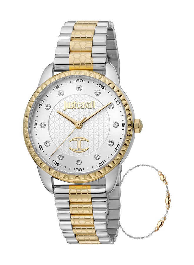 Just Cavalli جست كافالي ليدي ريجالي JC1L176M0085 - ساعة كوارتز أنثوية من الفولاذ المقاوم للصدأ 3 عقارب - Image 1