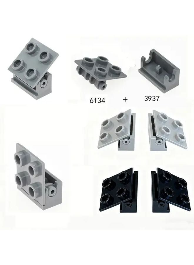 20pcs Light Gray Hinge Brick Building Blocks 1x2 Base 2x2 Compatible with Kids Toys - Image 2