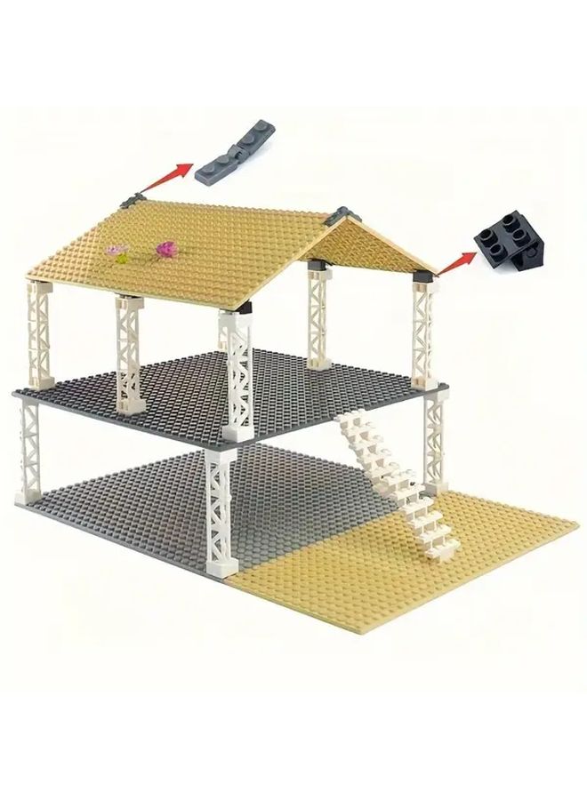 20pcs Light Gray Hinge Brick Building Blocks 1x2 Base 2x2 Compatible with Kids Toys - Image 5