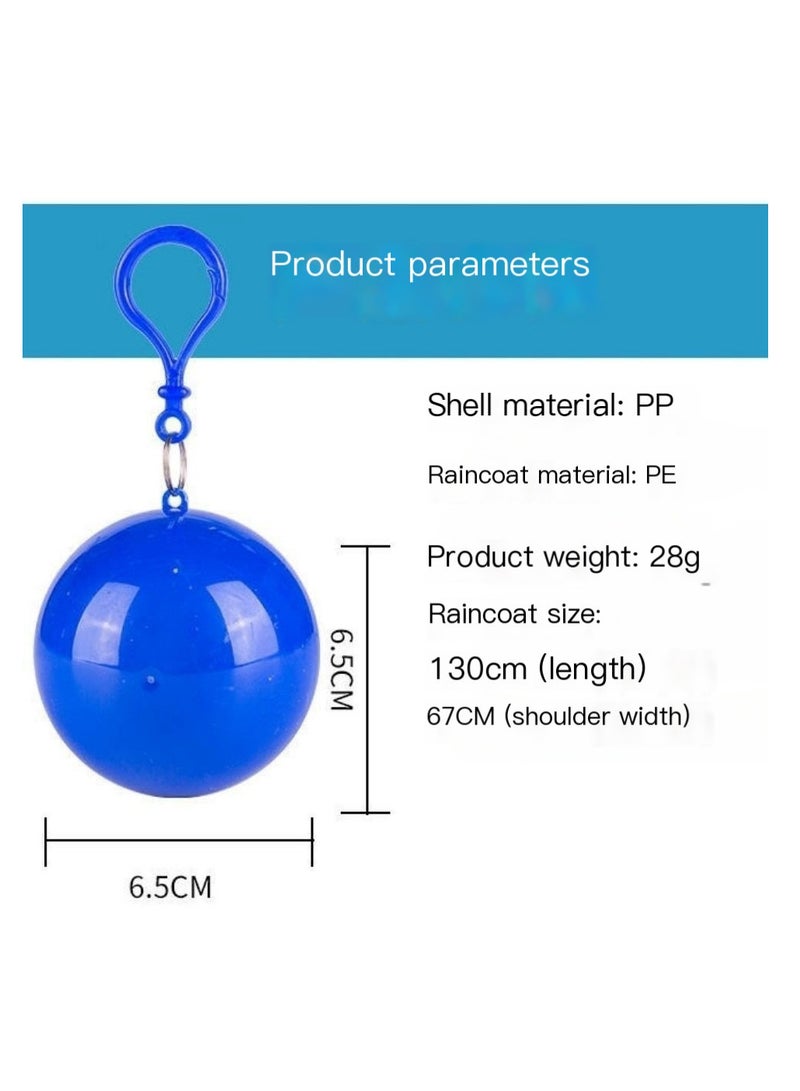 Generic Portable Disposable Raincoat Ball, Blue, Compression Spherical Design for Outdoor Travel（1 PCS） - Image 2