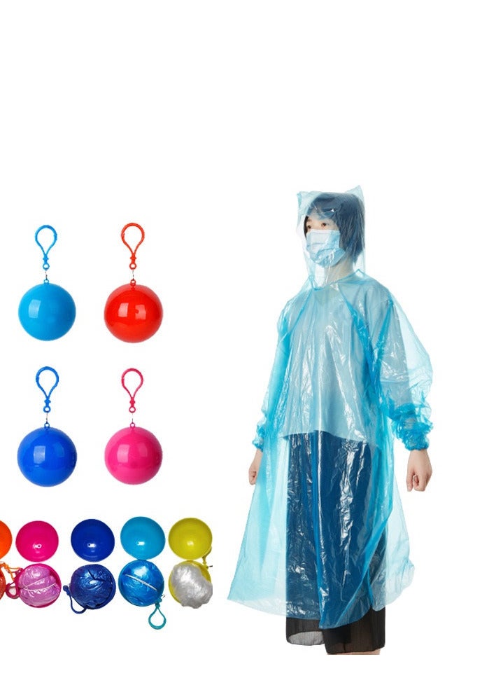 Generic Portable Disposable Raincoat Ball, Blue, Compression Spherical Design for Outdoor Travel（1 PCS） - Image 4