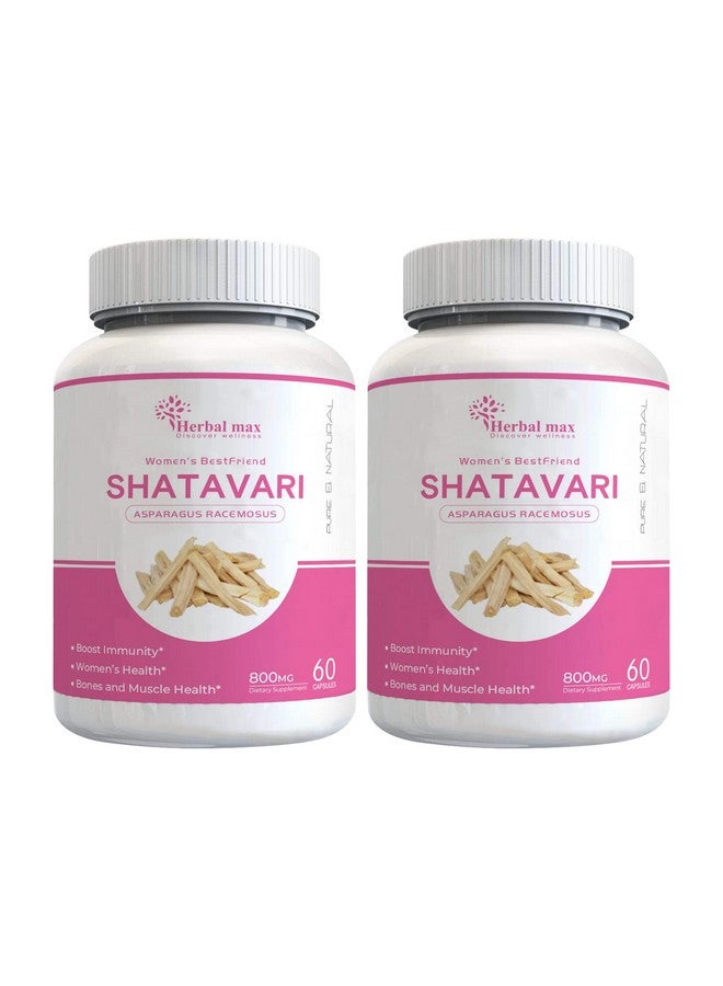 Herbal max Organic Shatavari Capsules, 120 Capsule (800mg) (Pack of 2) | Rich in Antioxidant | For Stamina, Immunity & Energy - Image 1