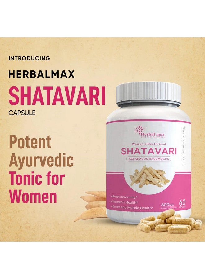 Herbal max Organic Shatavari Capsules, 120 Capsule (800mg) (Pack of 2) | Rich in Antioxidant | For Stamina, Immunity & Energy - Image 3