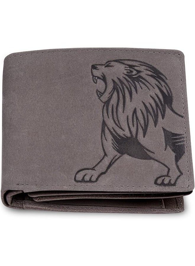 URBAN FOREST Leo Vintage Grey Leather Wallet for Men - Image 3