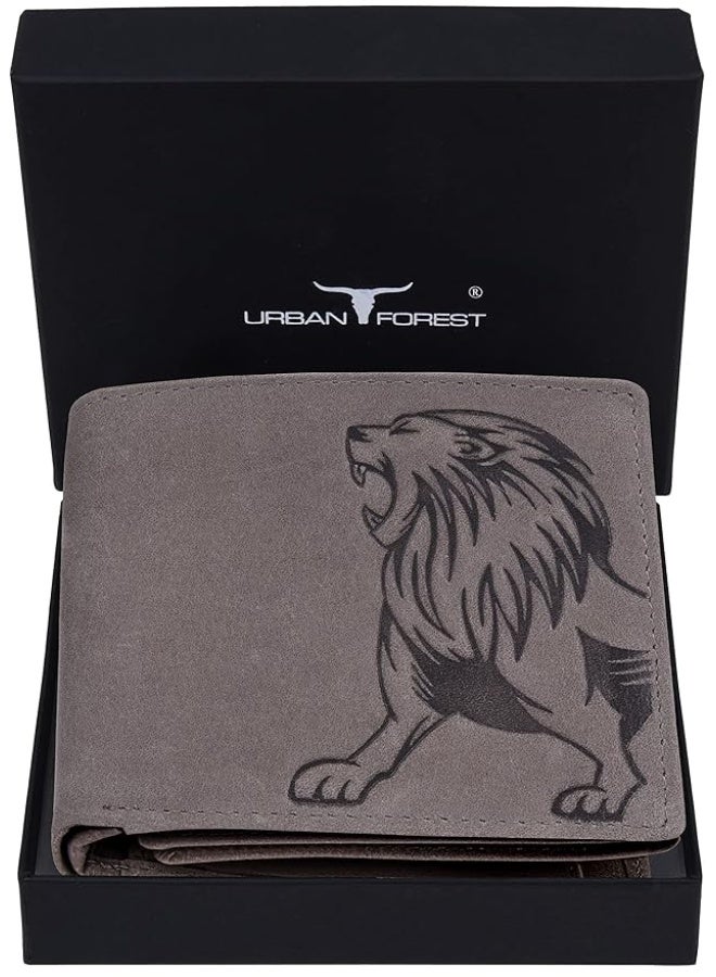 URBAN FOREST Leo Vintage Grey Leather Wallet for Men - Image 1