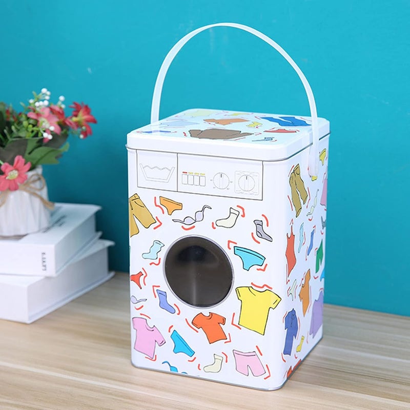 klarako Laundry Powder Tin, Laundry Detergent Powder Storage Box Simple Unique Cute Household Item Socks Container Organizer - Image 3