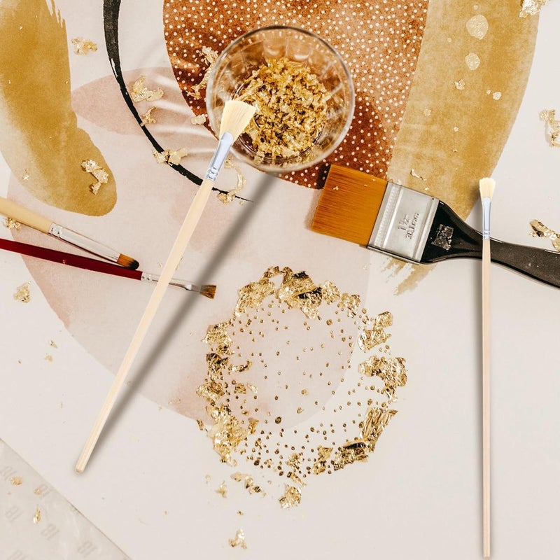 مجموعة فرش رسم WOONEKY على شكل مروحة من 3 قطع بشعيرات طبيعية، مقاسات 4 و8 و10 لإمدادات الرسم والطلاء بالأكريليك والألوان المائية والجواش - Image 4