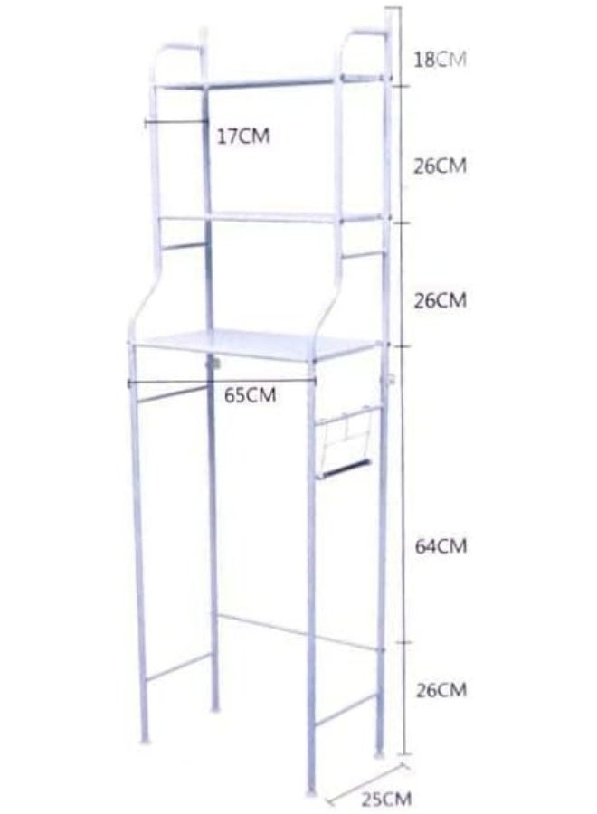 3 Shelf Bathroom Space Saver, Over The Toilet Rack, Bathroom Corner Stand Storage Organizer Accessories, The Washing Machine, Bathroom Tower  - Image 2