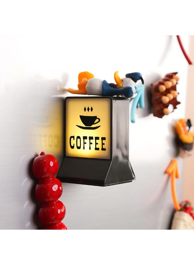 المي هومي مصباح قهوة مغناطيسي على شكل كوب – لمبة صغيرة بضوء دافئ للثلاجة والمطبخ، ديكور للمقهى، المطعم، والمنزل، 4.4×4×6.4 سم (1.7×1.6×2.5 بوصة) - Image 3