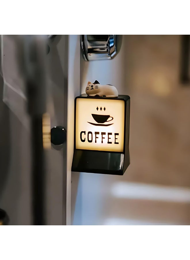 المي هومي مصباح قهوة مغناطيسي على شكل كوب – لمبة صغيرة بضوء دافئ للثلاجة والمطبخ، ديكور للمقهى، المطعم، والمنزل، 4.4×4×6.4 سم (1.7×1.6×2.5 بوصة) - Image 1