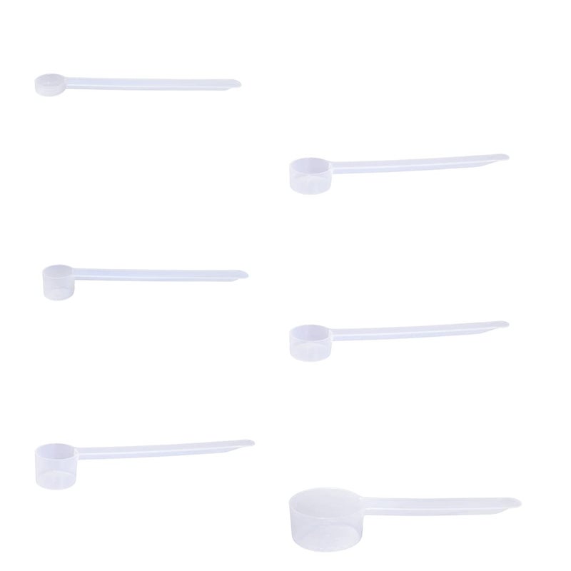 The Scoopie Plastic Measuring Scoop Set 625 cc  125 cc  25 cc  50 cc  75 cc  148 cc for Powders and Granules Coffee Pet Food Grains Protein Spices and Other Dry Goods BPA Free Pack of 6